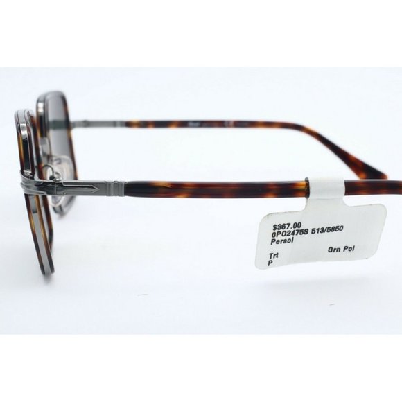 New Authentic Persol 2475S 513/58 Tortoise Square Sunglasses Gray Lenses 50mm - Picture 3 of 6